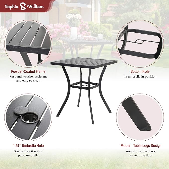 Sophia & William Patio Bar Set, 3 Pieces Outdoor Bistro Set - Image 3