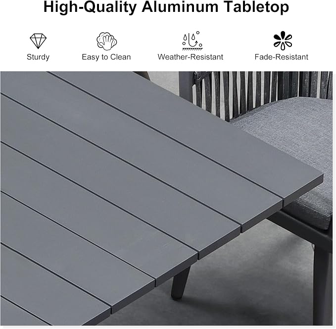 PURPLE LEAF 5 Pieces Oversized Square Outdoor Dining Set - Image 6