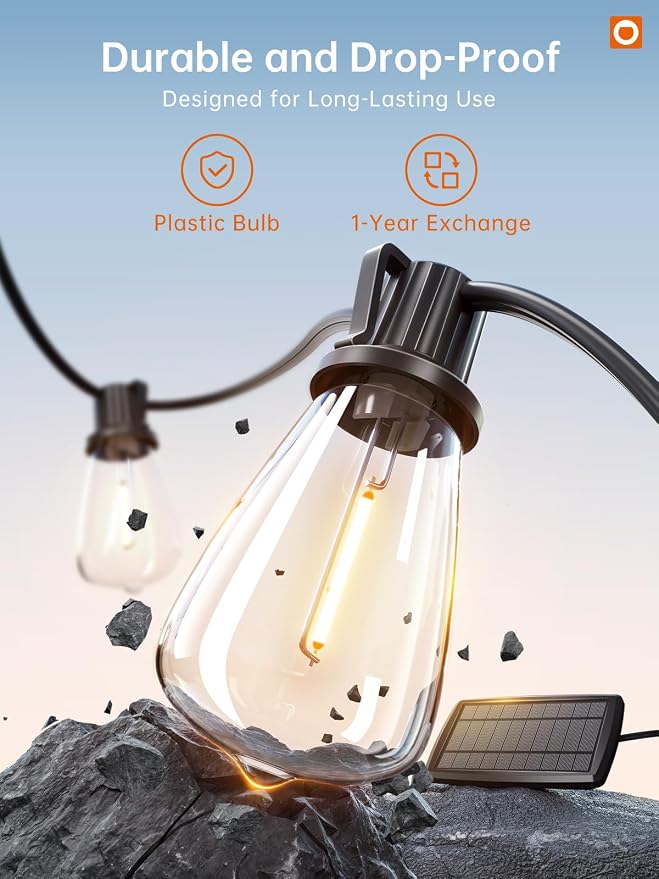 addlon 78FT Solar String Lights Outdoor, Waterproof Solar Powered Outside Lights - Image 2