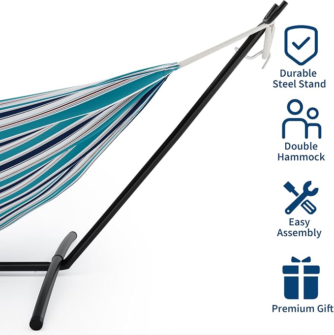 GAOMON Double Hammock with Stand, 450 lb Capacity, Adjustable Portable Hammock - Image 4