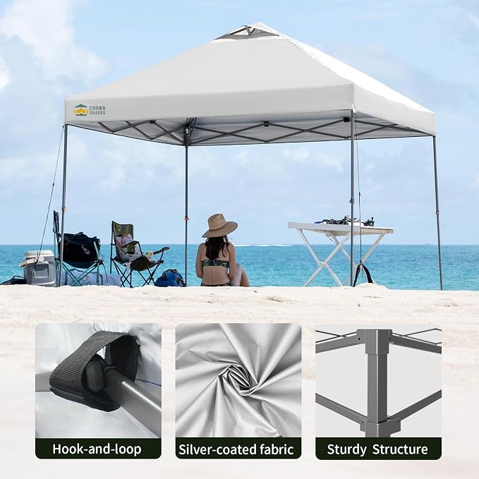 CROWN SHADES Adjustable Height on The Fly, 10x10 Pop Up Canopy - Image 6