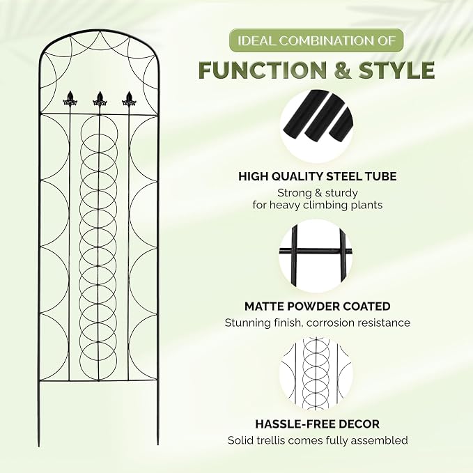 Idzo 71 in. Decorative Metal Trellis - Image 2