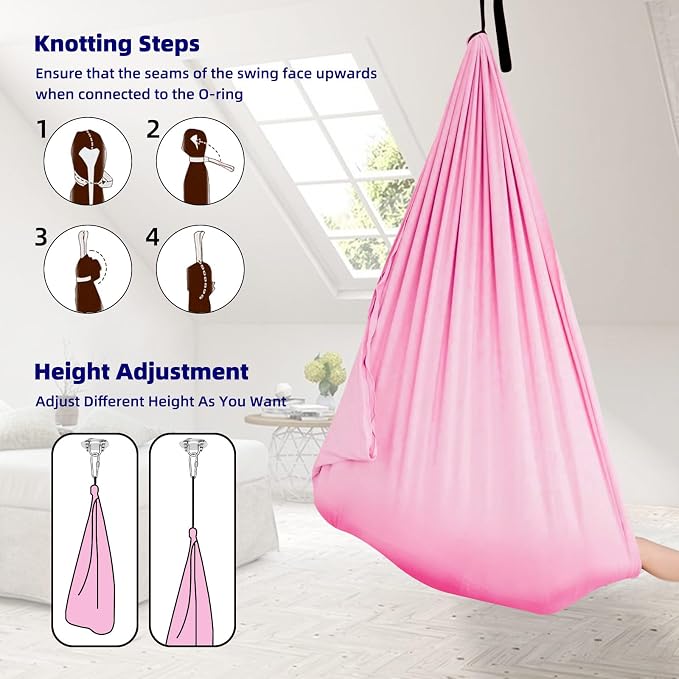 Sensory Swing Chairs for Kids, Indoor & Outdoor Hanging Therapy Cuddle Hammock - Image 6