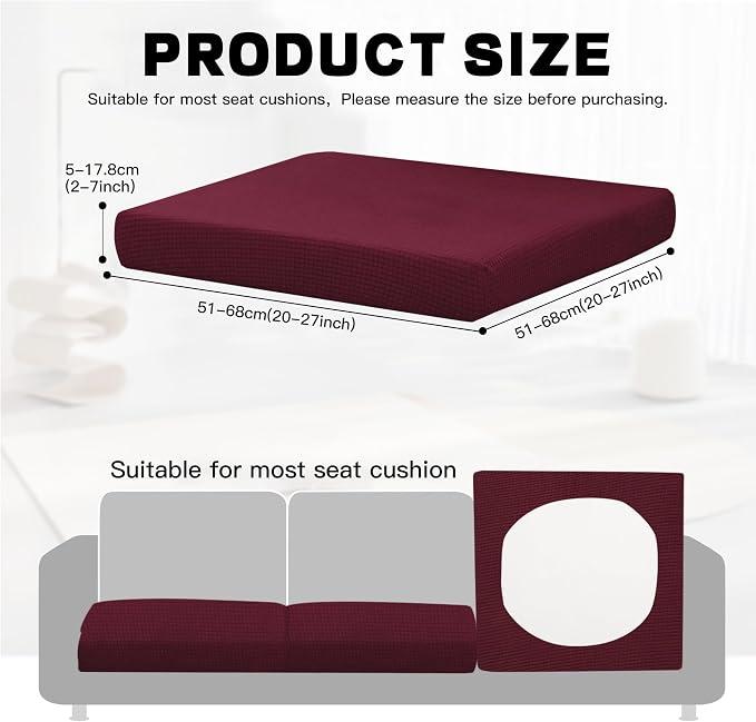 8Pcs Outdoor Cushion Covers, Patio Cushion Covers, Stretch Elastic Slipcovers - Image 2