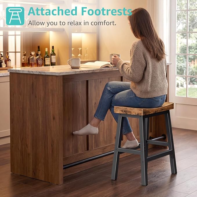 Rustic Bar Stools, 24 Inch Barstools, Counter Height Stools - Image 5