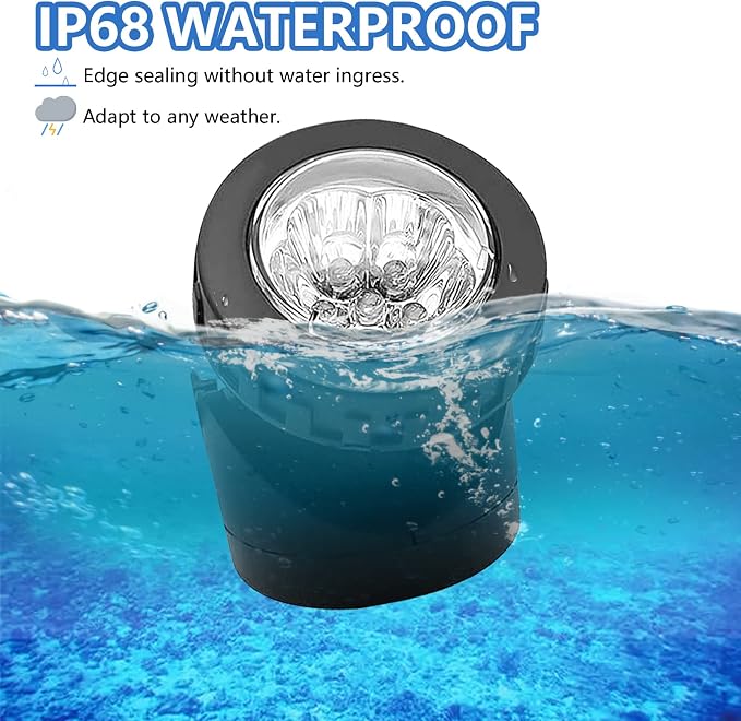 AVEKI Solar Pond Spotlights, 2 in 1 12 LED Solar Underwater Lights - Image 3