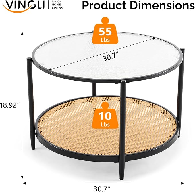 VINGLI 30" Round Coffee Table - Image 2