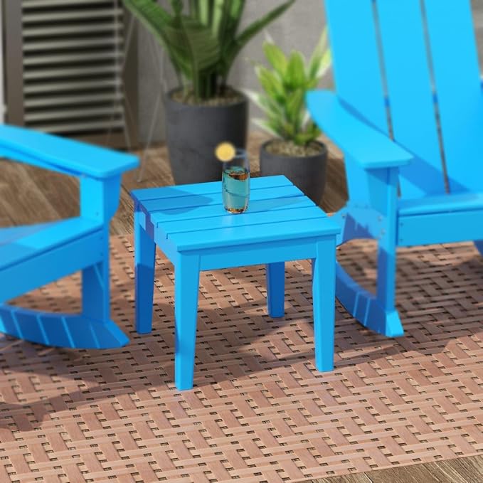 WestinTrends Ashore Outdoor Patio Modern Adirondack Side Table, Pacific Blue - Image 2