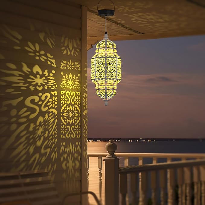 18 Inch High Large Hanging Solar Lights Outdoor Garden Decor, Decorative - Image 8