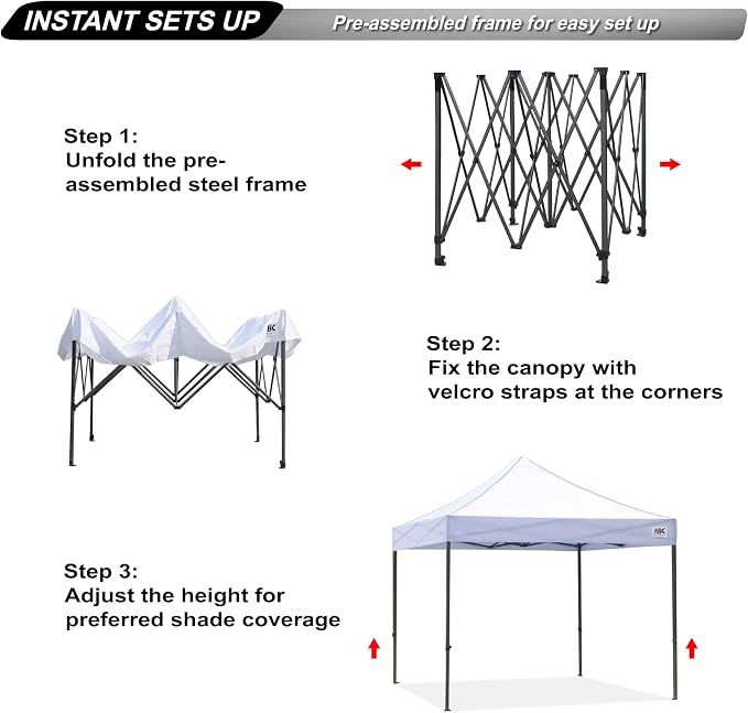ABCCANOPY Patio Pop Up Canopy Tent 10x10 Commercial-Series - Image 2