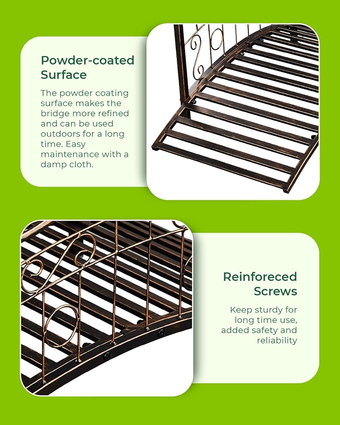 Outvita Metal Garden Bridge for Outdoor, Elegant Decorative Bridge - Image 4