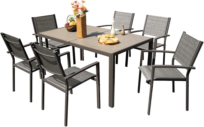 Devoko Patio Dining Set 7 Piece Outdoor Furniture by DEVOKO
