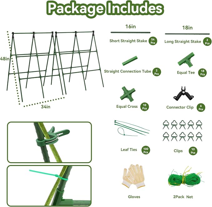 2 Pack Cucumber Trellis, A-Frame Vegetable Trellis - Image 5
