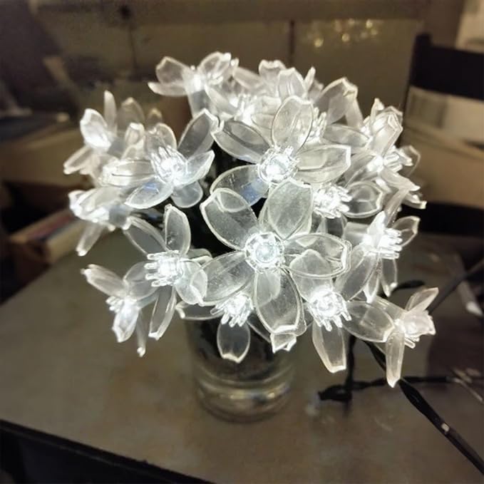 Solar String Lights, 50 LED Outdoor Flower Patio Lights Waterproof, Fairy Lights - Image 4