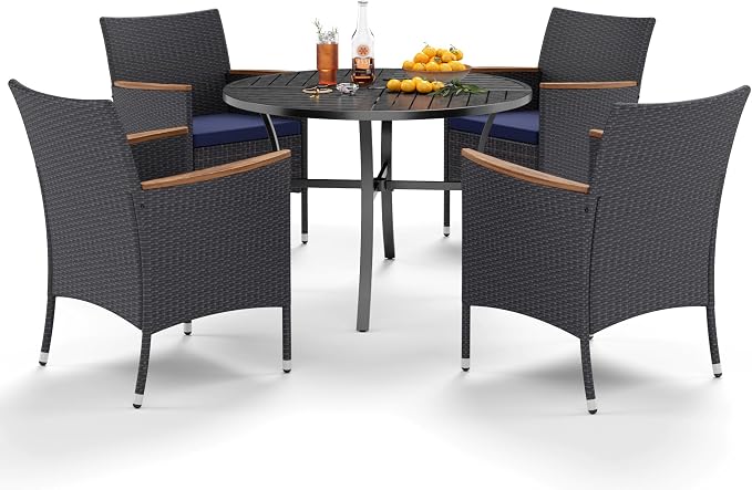 PHI VILLA 5 Pieces Outdoor Round Table Set - Image 7
