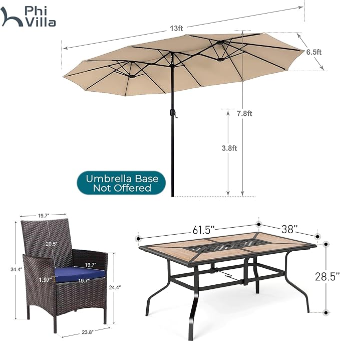 PHI VILLA 7 Piece Outdoor Dining Set - Image 8