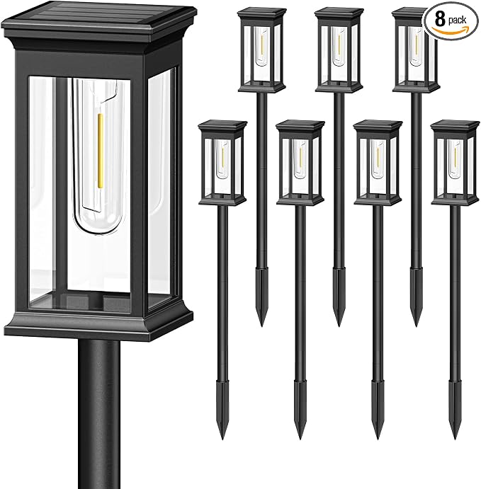 KOOPER Solar Pathway Lights Outdoor 8 Pack, 2X Bigger Solar Outdoor Lights by KOOPER