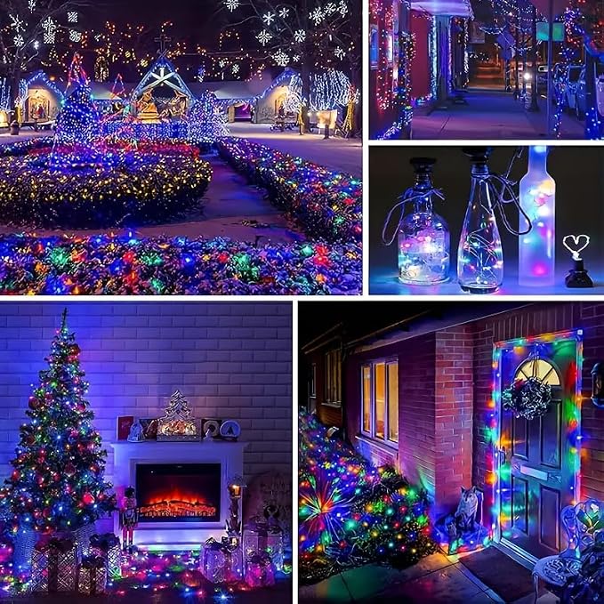 Solar String Lights Outdoor, 33FT 100 LED Christmas Solar Fairy Lights - Image 4