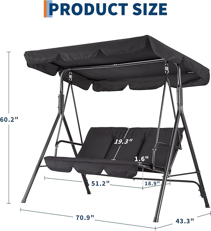 GarveeLife Outdoor Porch Swing Chair - Image 5
