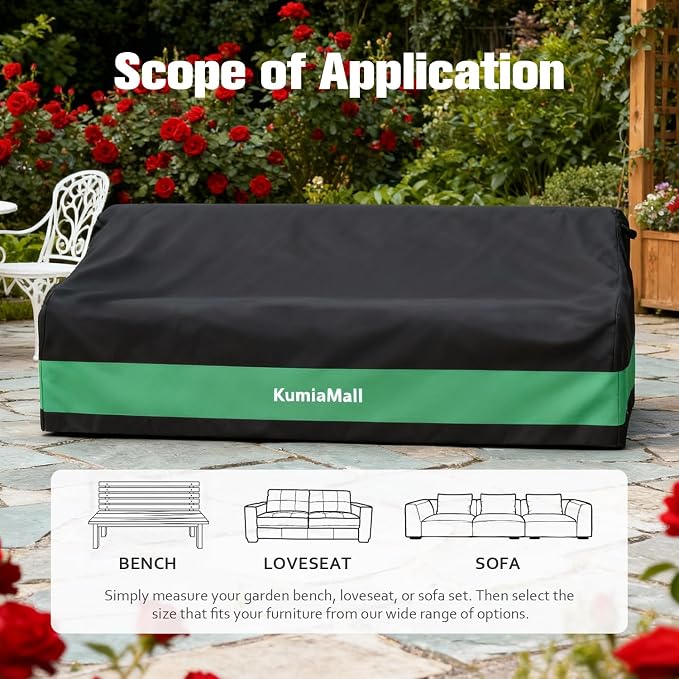 Patio Furniture Sofa Cover, Waterproof 3-Seater Heavy Duty Outdoor Bench Covers - Image 6