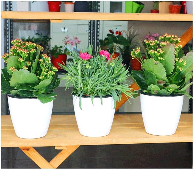 3.5“ Self Watering Planter White Flower Pot, Mini Plant Pot, African Violets - Image 2