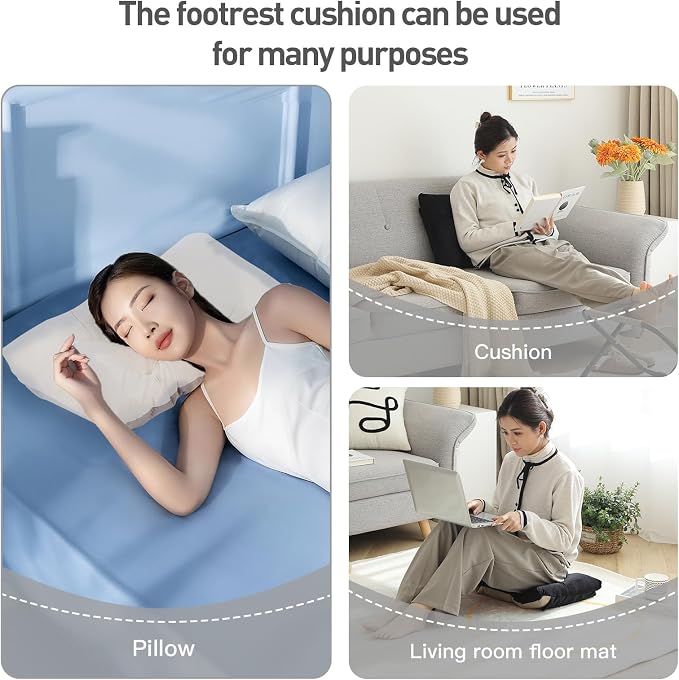 LITA Folding Footrest Stool, Portable Ottoman Foot Rest, Upholstered Small - Image 7