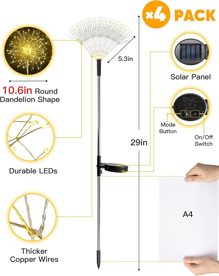 suddus Solar Garden Lights Outdoor Waterproof Decorative, Solar Fairy Lights - Image 6