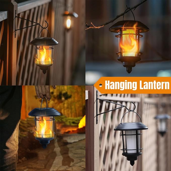Dynaming 6 Pack Solar Flame Torch Lights Outdoor, Halloween Dual Use Flickering - Image 6