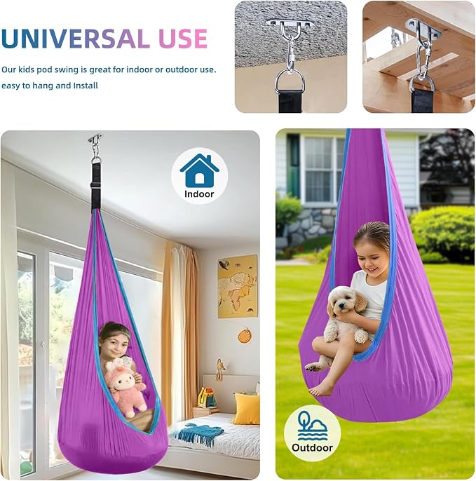 Kids Swing Seat Hammock Chair Indoor Outdoor Hanging Chair - Image 3