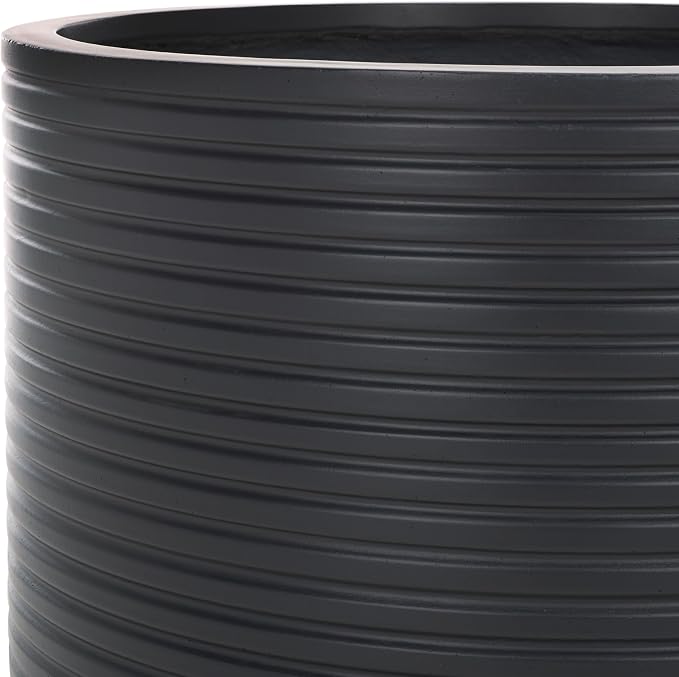 SAFAVIEH Outdoor Collection Nardo Black Cement Ficonstone Planter Pot - Image 7