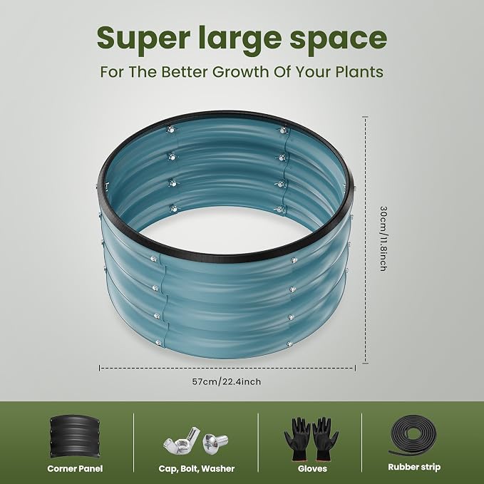 ZXZYHFTY Round Galvanized Raised Garden Bed kit, Round Large Metal Raised - Image 5