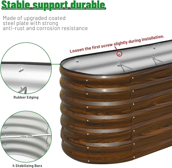 SnugNiture Galvanized Steel Raised Garden Bed Kit, Flowers and Fruits - Image 3