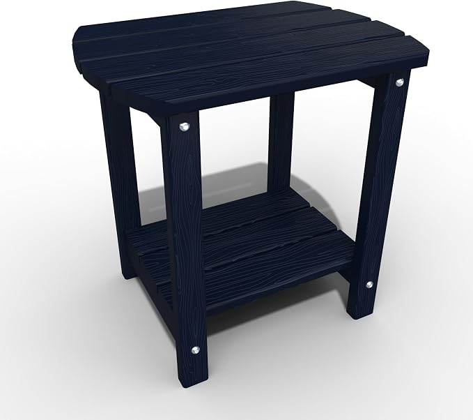 Adirondack Outdoor Side Table, 2-Tier Sturdy Patio End Table Weather Resistant by THOEOE