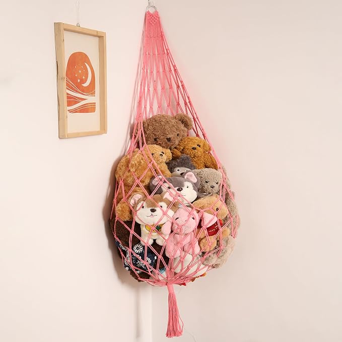 Stuffed Animal Net or Hammock Corner Hanging Net by Amdermi