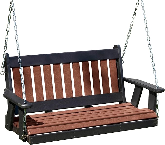 Mission Poly Lumber Wood 5FT Porch Swing Amish Craftsmandship Made in USA HDPE by Unknown