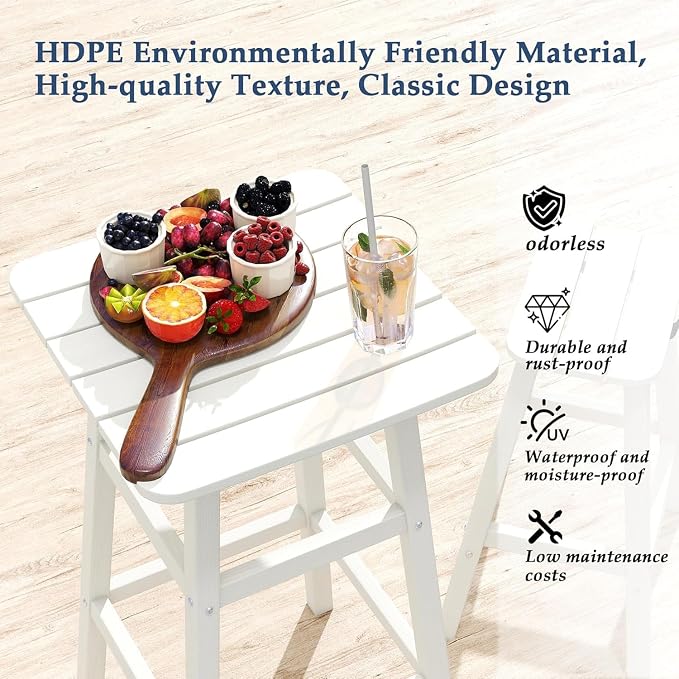 Outdoor Bar Table, HDPE Patio Bar Table, All Weather Height Patio Tables - Image 4