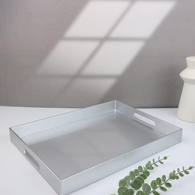 Spsyrine Silver Plastic Serving Tray - Image 7