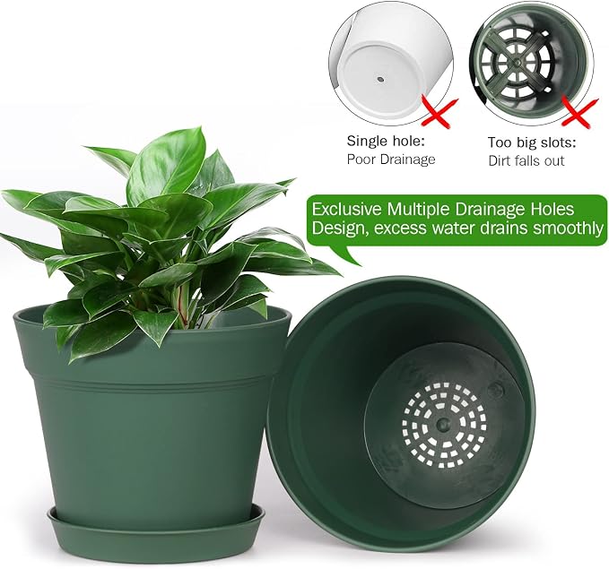 homenote Plant Pots, 15 Pack 6 inch Flower Pots - Image 6