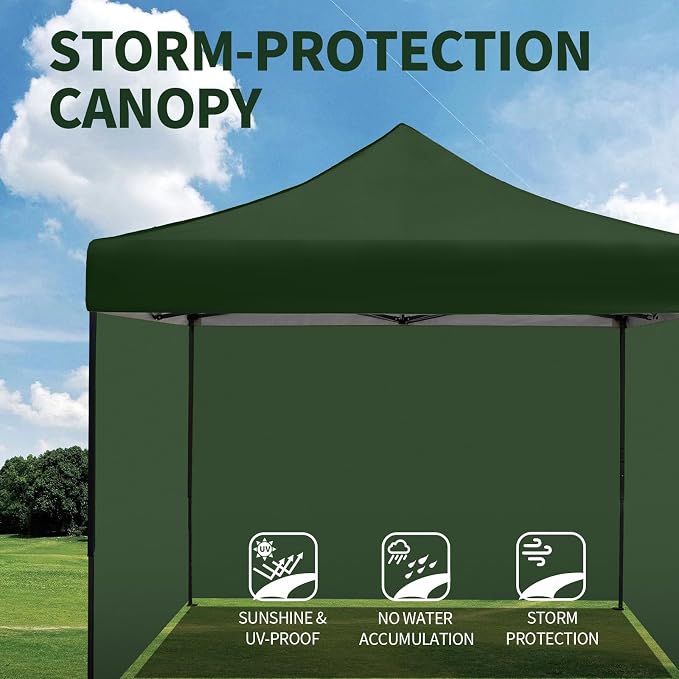 10x10 Pop up Canopy Tent with Sidewalls, Heavy Duty Waterproof Sun Shade Canopy - Image 7