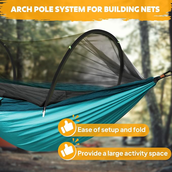 Chihee Ultra-Light Travel Camping Hammock Pop-up Net Hammock 660lbs Load - Image 6
