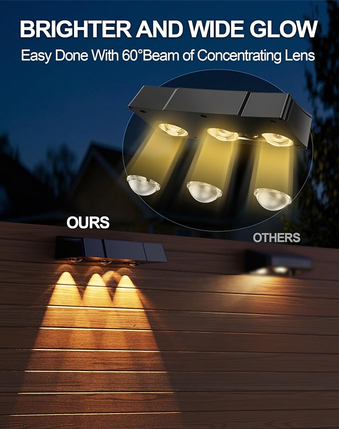Solar Fence Lights 10 Pack, Outdoor Fence Light - Image 4