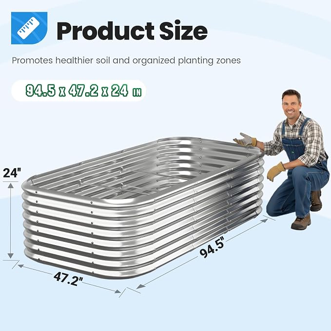 Quictent Galvanized Tall Raised Garden Bed Kit, - Image 5