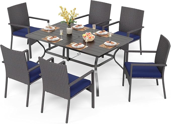 PHI VILLA 7 Piece Patio Dining Set by PHIVILLAThepioneerofcomfortablehouseholdsupplies