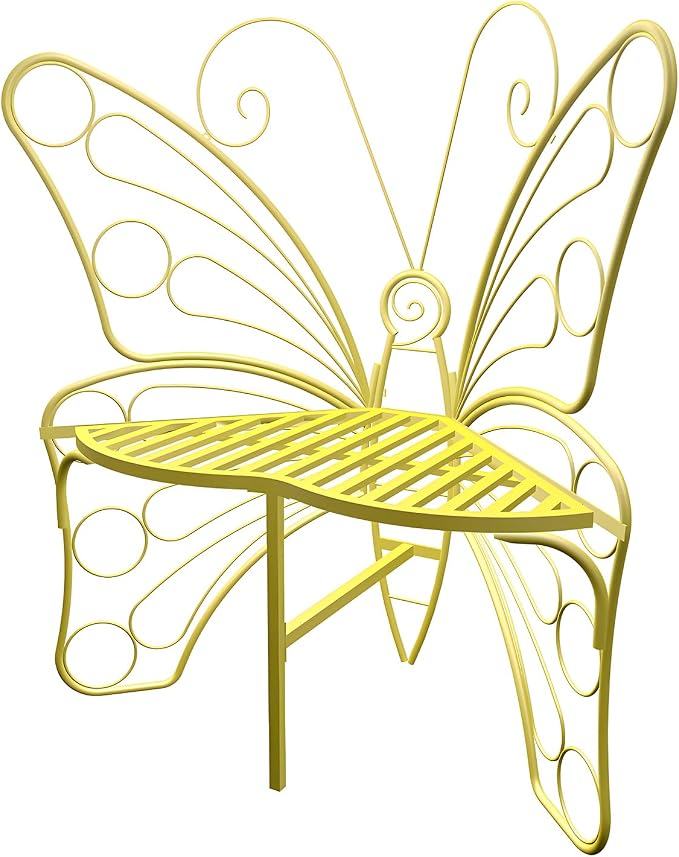 Butterfly Shaped Outdoor Bench, Outdoor Metal Chair Butterfly Bench - Image 3