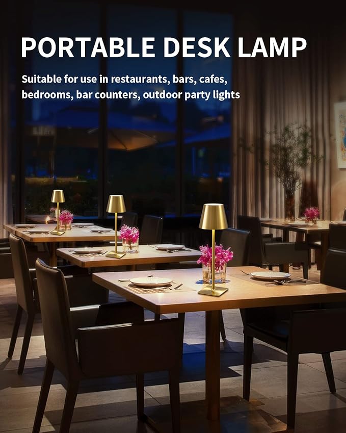 KDG 2 Pack Cordless Table Lamp, Portable LED Desk Lamp, 4000mAh Battery Operated - Image 3