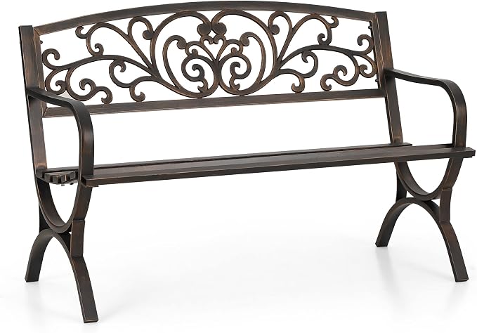 Sophia & William Metal Outdoor Bench, Cast Iron Park Benches by SophiaWilliam