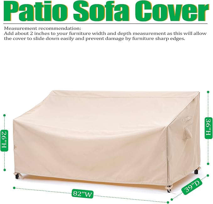 F&J Outdoors Waterproof Anti-UV Heavy Duty 3 Seater Cushion Couch Patio Sofa - Image 2
