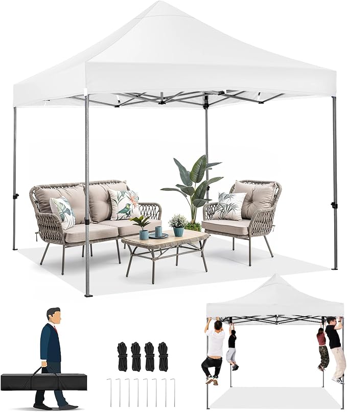 COBIZI 10x10 Pop up Canopy Tent Heavy Duty Without Sidewalls, Easy Set-up by COBIZI