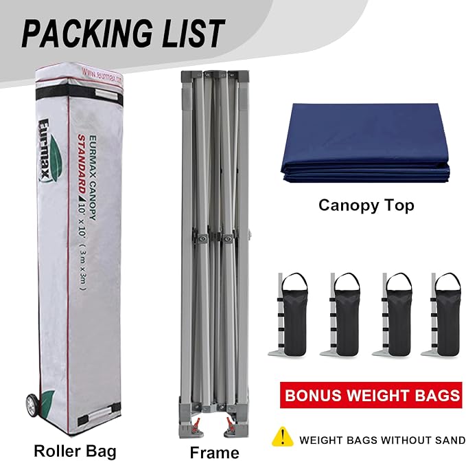 Eurmax USA Standard 10x10ft Patio Pop Up Canopy Tent - Image 6