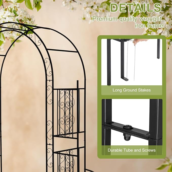 Outvita 7FT Garden Arch Arbor - Image 4